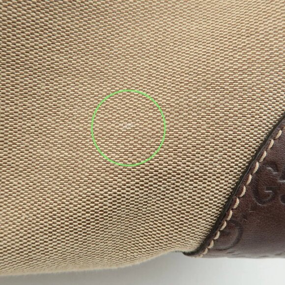 Authentic GUCCI Canvas Leather Shoulder Bag Beige Brown - Picture 6 of 16